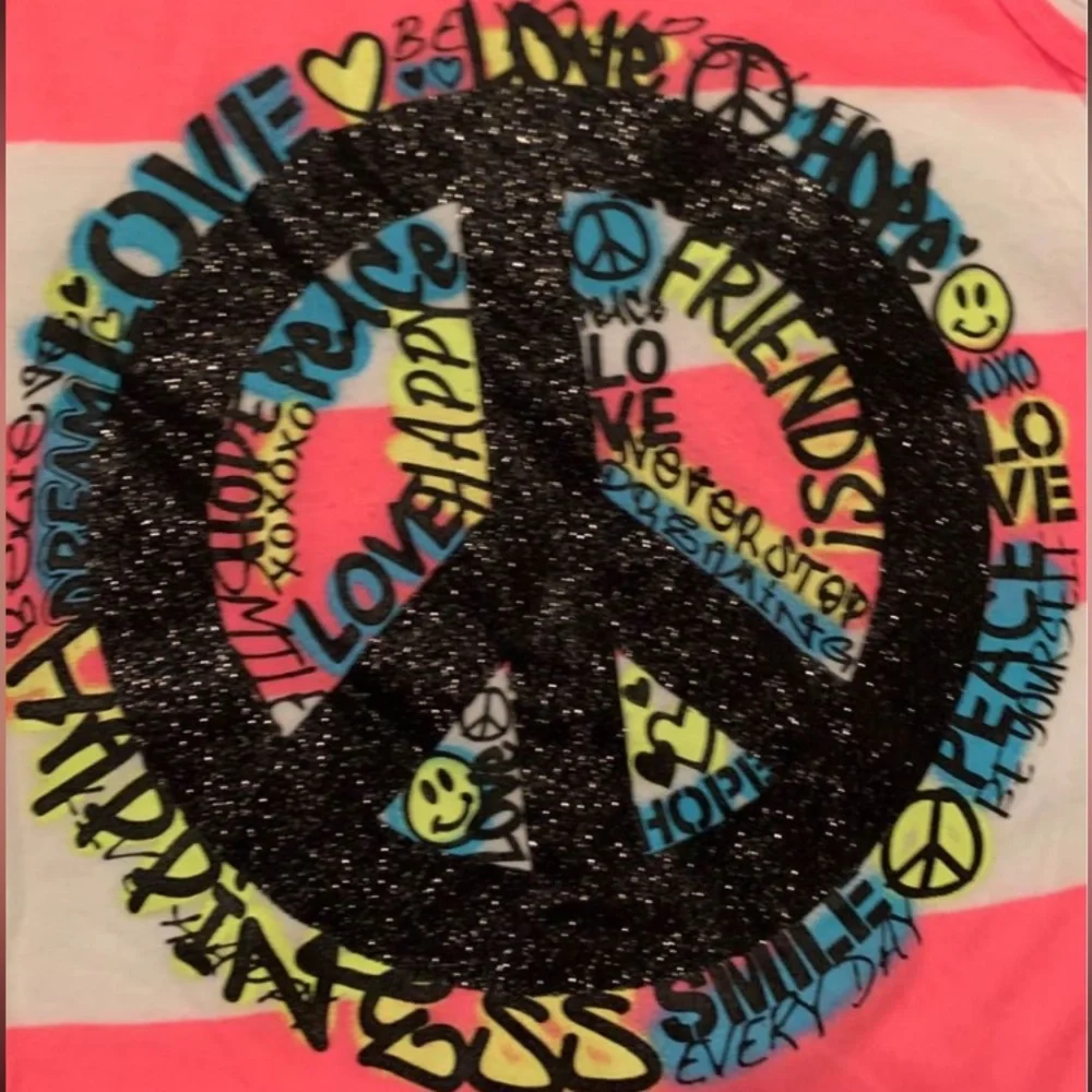 Girls Justice Peace/Love Twofer Tank Top - Size 10